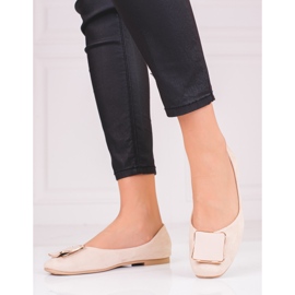 Beige ruskindsballerinaer 1
