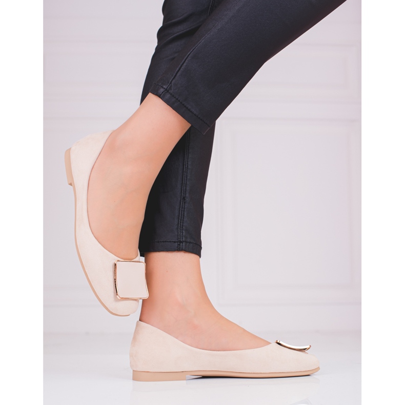 Beige ruskindsballerinaer 2