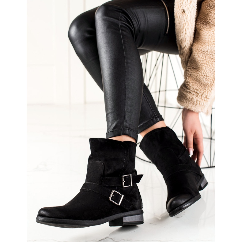 W. Potocki Potocki slip-on ruskindsstøvler sort 1