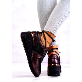 Læder Wedge Sneakers Med Mesh S.Barski Sort 3