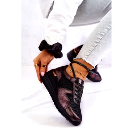 Læder Wedge Sneakers Med Mesh S.Barski Sort 4