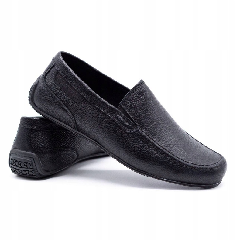 Polbut Mænds læder loafers 2105 sort korn 3