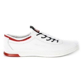 Polbut Herresko casual sko K23 hvid med rød 2