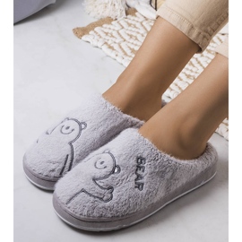 BM Smile Bear grå bløde hjemmesko 1