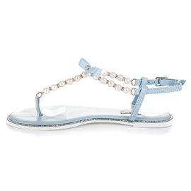 Vices Flade flip-flops med perler blå 1