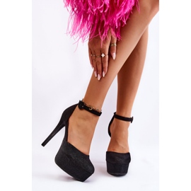 PA1 Sort Jassie Shiny Platform Heel Pumps 1