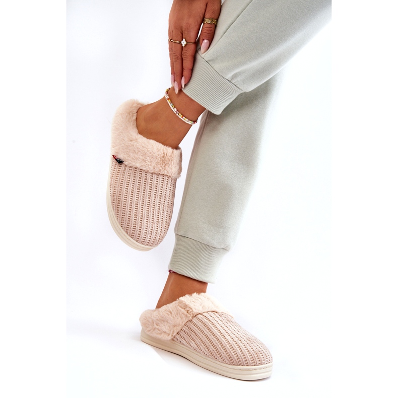 PA1 Dameisolerede Slip-On Hjemmesko Med Pels Beige Leriss 4