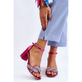 PA1 Sandaler med lav hæl med Fuchsia Monra Rhinestones lyserød 2