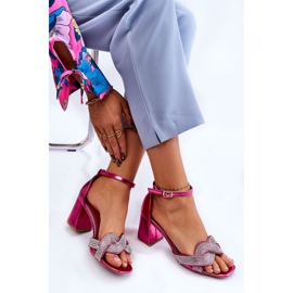 PA1 Sandaler med lav hæl med Fuchsia Monra Rhinestones lyserød 9