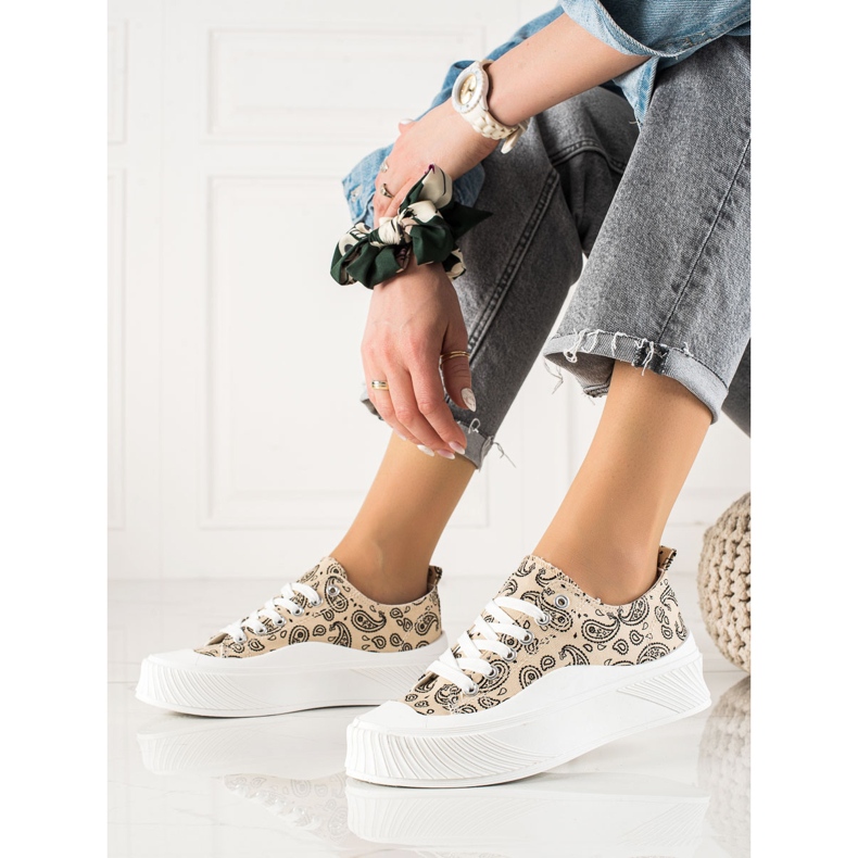 Seastar Modedesign sneakers beige sort 1