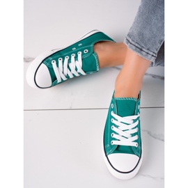 SHELOVET Klassiske sneakers til kvinder grøn 1