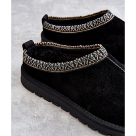 Dame suede hjemmesko med pels Sort Buffie 1