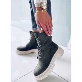 Roisin Green suede snørestøvler grøn 2