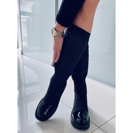 Elegante Coco Black quiltede støvler sort 2
