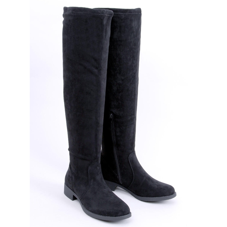 BM York Black Flat Thigh Highs sort 2