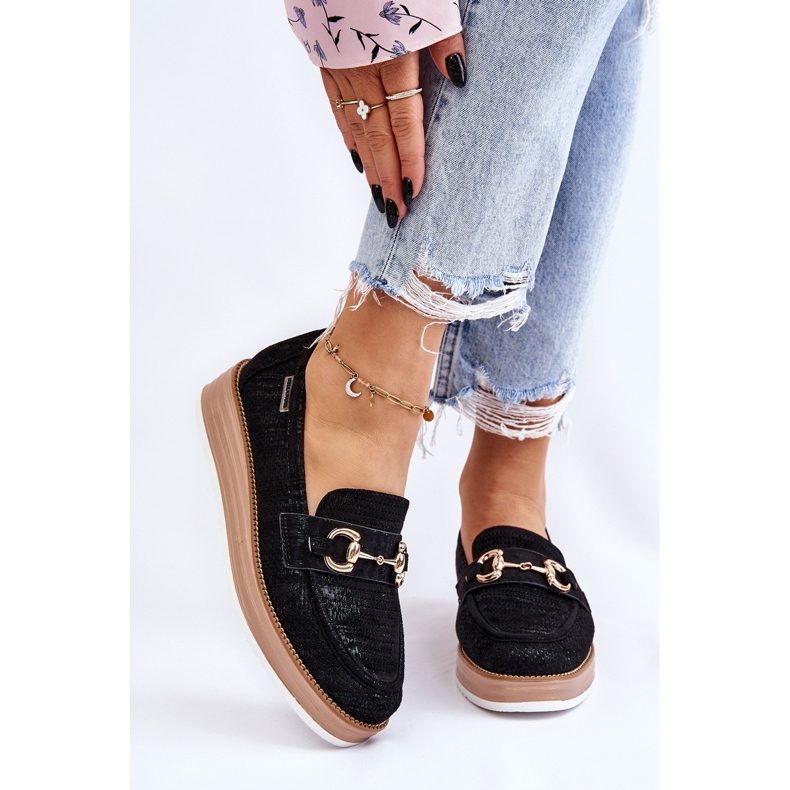 PM1 Dame loafers på platformen Sort Danny 1