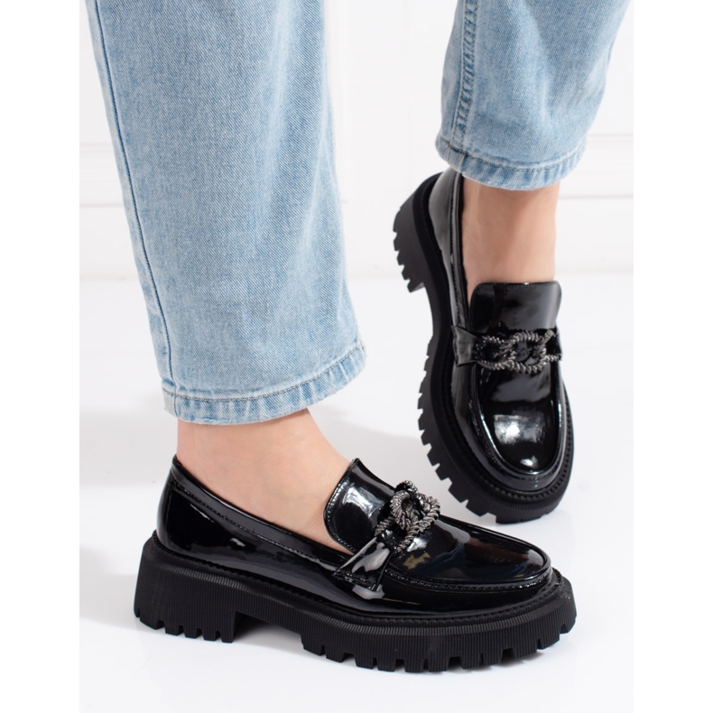 Shelovet sorte platform loafers til kvinder 1
