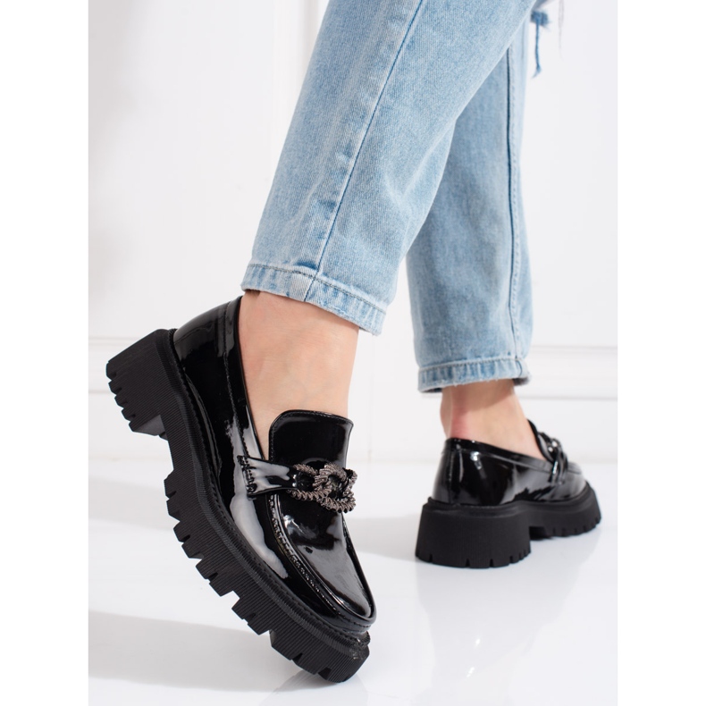 Shelovet sorte platform loafers til kvinder 2
