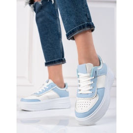 Shelovet damesneakers hvid og blå 2