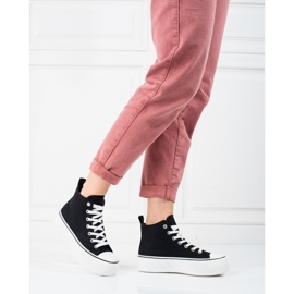 Shelovet sorte high-top sneakers til kvinder 2