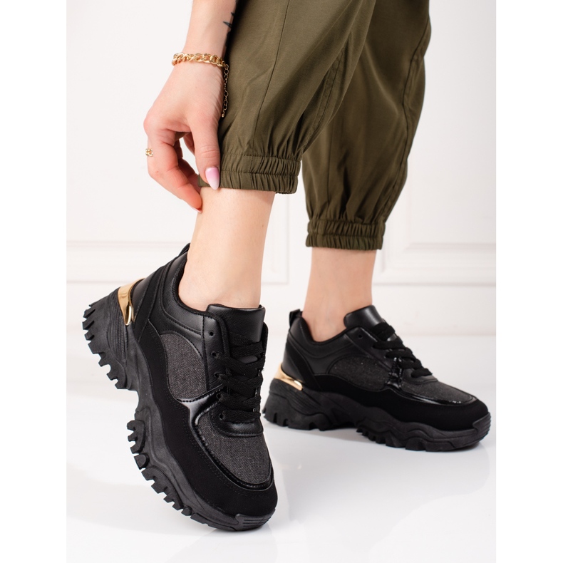 Sorte sneakers til kvinder på Shelovet platformen 1