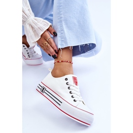 Dame Stof Platform Sneakers Big Star LL274180 Hvid 2