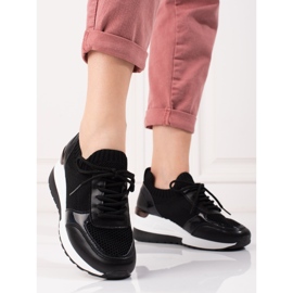 Damesneakers med fleksibel overdel sort 2