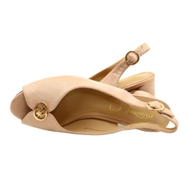 Evento Kvinders sandaler med en gylden dekoration 23SD35-5480 lyserød/guld 5