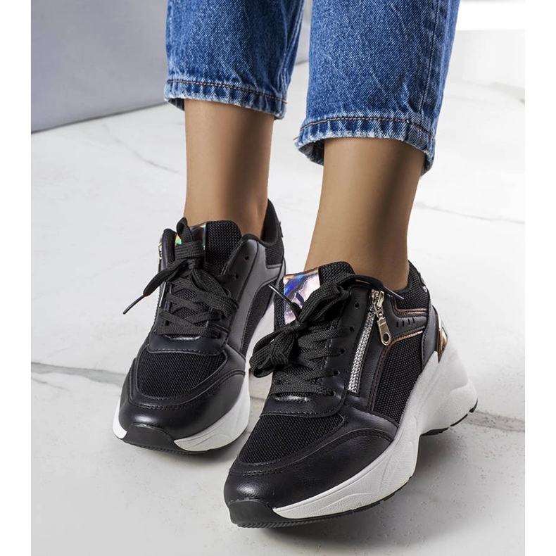 Sorte wedge sneakers fra Stacey 1