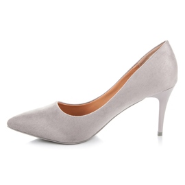 Ideal Shoes Højhælede ruskindssko grå 1
