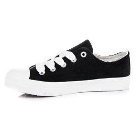 Ideal Shoes Corduroy sneakers sort 1