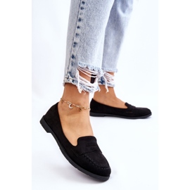 Komfortable ruskinds loafers til kvinder, sort Lucca 2