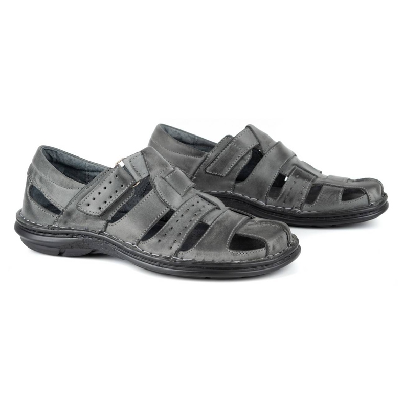 Olivier 467 Grå Herresandaler 3