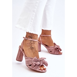 Moderigtige sandaler med sløjfe på hæle Beige Callum brun 4