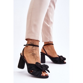 Moderigtige sandaler med sløjfe på hæle Sort Callum 2