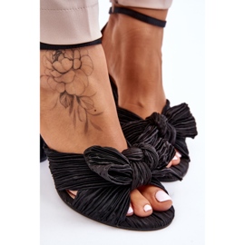Moderigtige sandaler med sløjfe på hæle Sort Callum 7