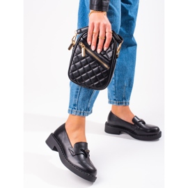 W. Potocki Sorte dame loafers på platformen 1