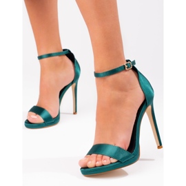 Grønne Shelovet højhælede sandaler til kvinder 3