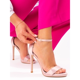 Shelovet højhælede kvinders sandaler lyserød 1