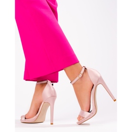 Shelovet højhælede kvinders sandaler lyserød 3