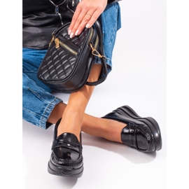 Shelovet loafers i lakeret læder med tykke såler sort 3