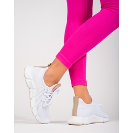 Shelovet hvide sneakers med en beige indsats 2