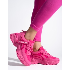 Seastar Pink Shelovet sneakers til kvinder med en tyk sål lyserød 1