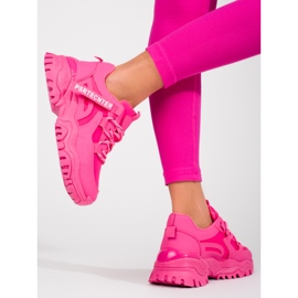 Seastar Pink Shelovet sneakers til kvinder med en tyk sål lyserød 2