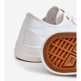 News Klassiske sneakers til kvinder, hvid og guld Ecoma 2