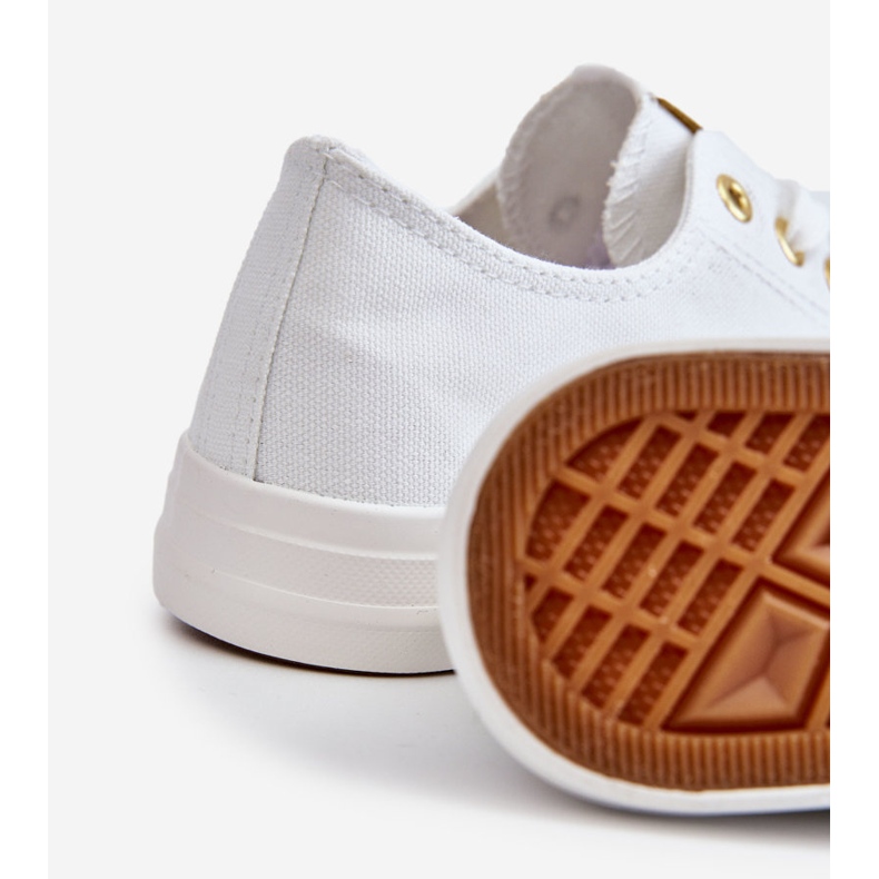 News Klassiske sneakers til kvinder, hvid og guld Ecoma 2