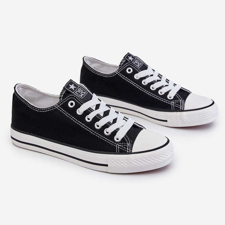 News Ecoma klassiske sneakers til kvinder, sort og hvid 1