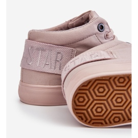 Klassiske high top sneakers til kvinder Big Star LL274004 Nude lyserød 1