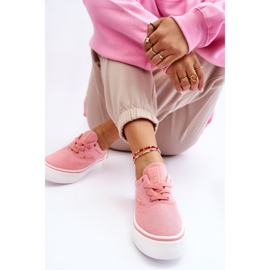 Stof sneakers på platformen Big Star LL274147 Pink lyserød 6