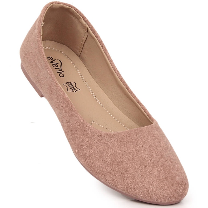 Dame ruskind ballerinaer dirty pink eVento 1031 lyserød 1